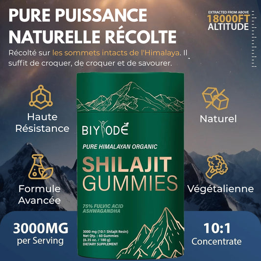 BIYODE™ Gummies de Shilajit Pure de l'Himalaya - (60 Bonbons)