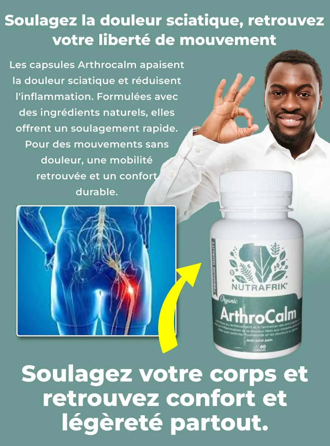 ArthroCalm™ Capsules pour l'inflammation et les Douleurs Articulaires - (60 Capsules)
