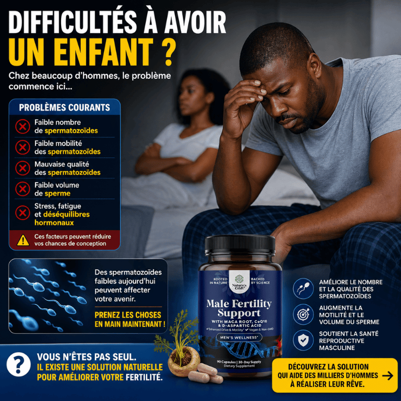 NATURES™  Capsules Pour la Conception et la Fertilité Masculine - Augmentation du Volume de Sperme - 90 Capsules