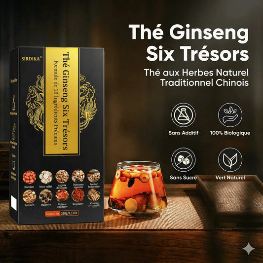 GENSTHÉ™ Thé Pour Les Reins Au Ginseng Et Aux Six Trésors Formule - (10 Sachets par Boîte)