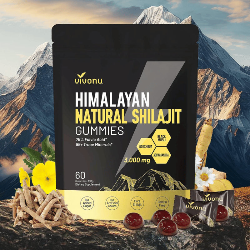 VIVONU™ Bonbons Gélifiés de Shilajit Pure de l'Himalaya - (60 Bonbons)