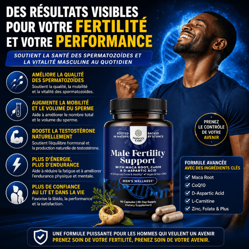 NATURES™  Capsules Pour la Conception et la Fertilité Masculine - Augmentation du Volume de Sperme - 90 Capsules
