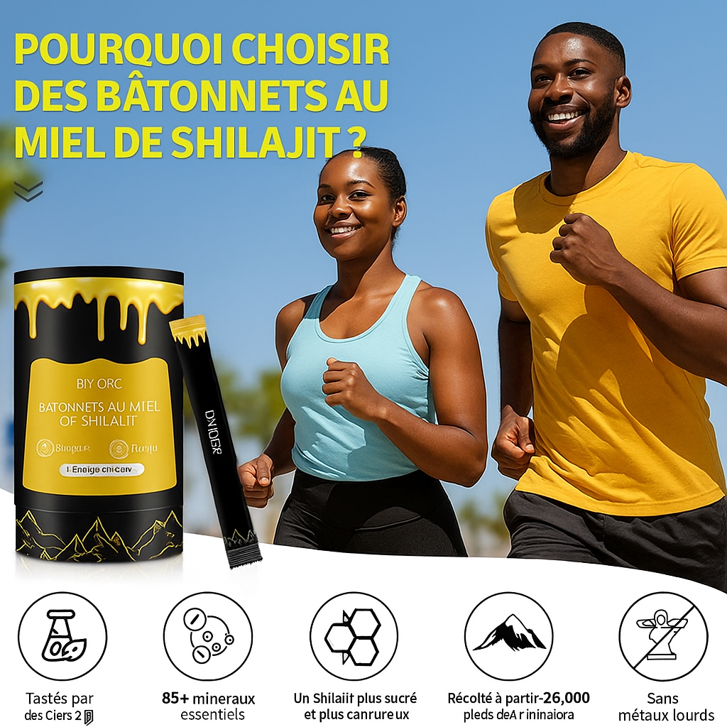 BIYODE™ Sachets de Miel de Shilajit de l'Himalaya - 30 Sachets
